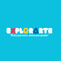 explorarte fondo celeste con slogan cmyk
